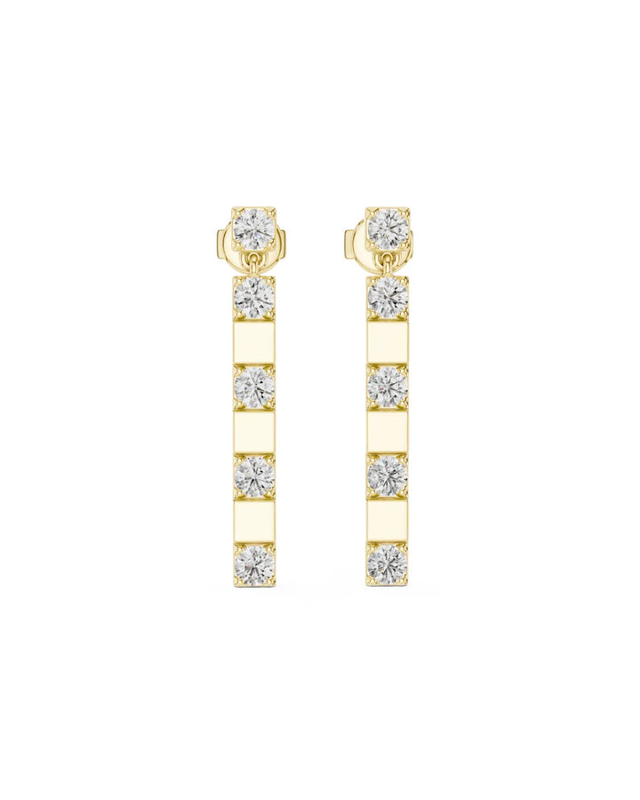 18K Yellow Gold Vermeil Nora Moissanite Bar Dangle & Drop Earrings