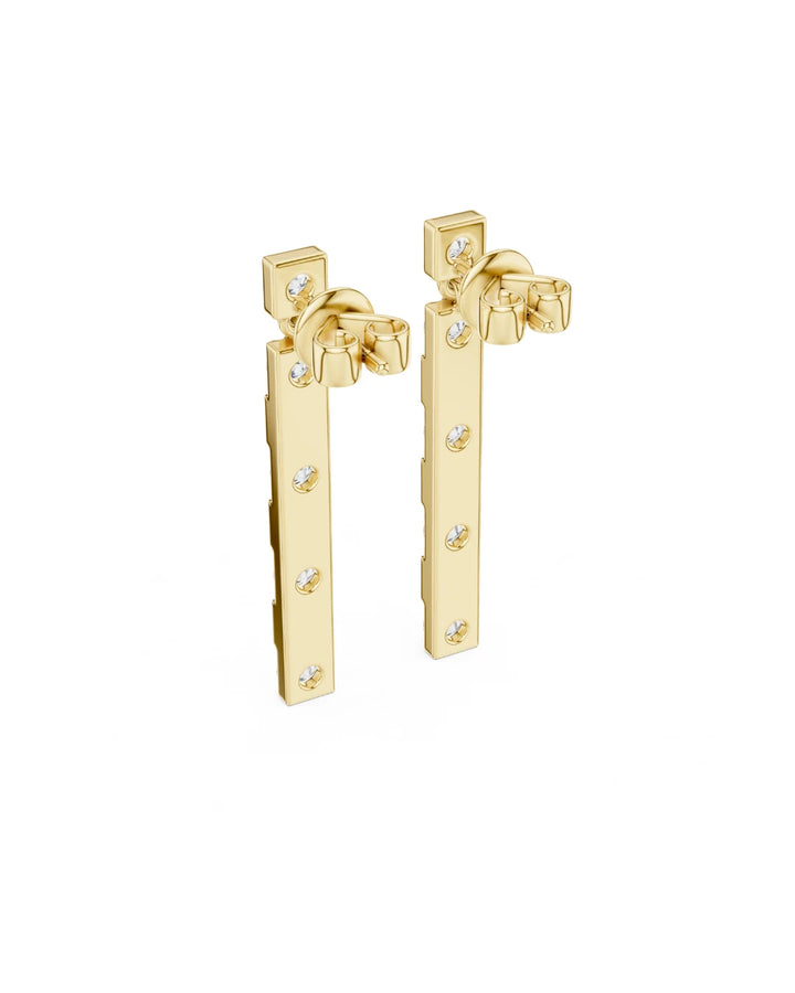 18K Yellow Gold Vermeil Nora Moissanite Bar Dangle & Drop Earrings in 925 Sterling Silver