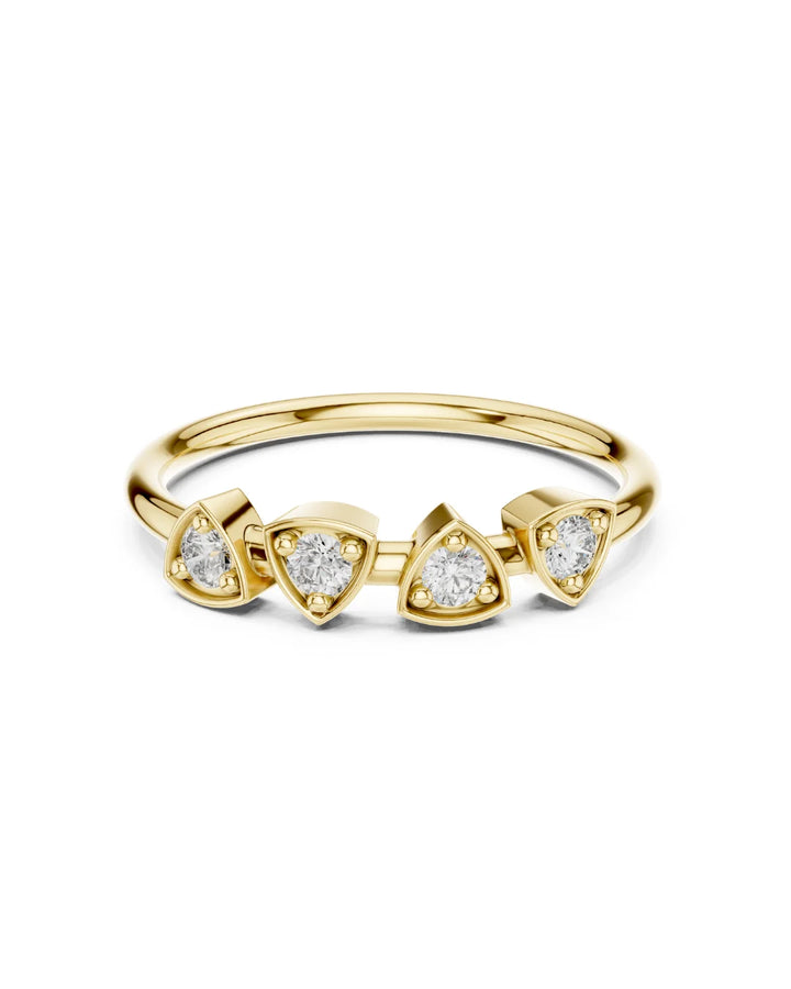 18K Yellow Gold Vermeil Nova Trillion Bezel Moissanite Ring