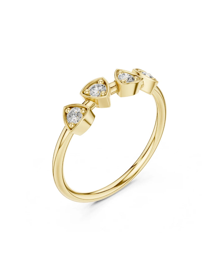 18K Yellow Gold Vermeil Nova Trillion Bezel Moissanite Ring