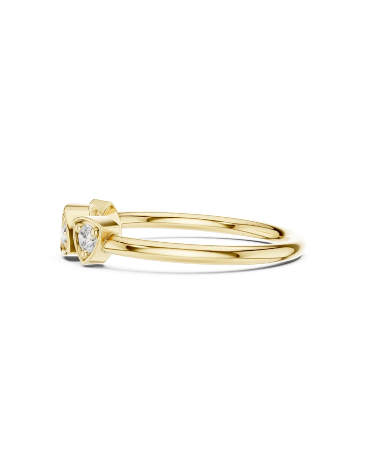 18K Yellow Gold Vermeil Nova Trillion Bezel Moissanite Ring in 925 Sterling Silver