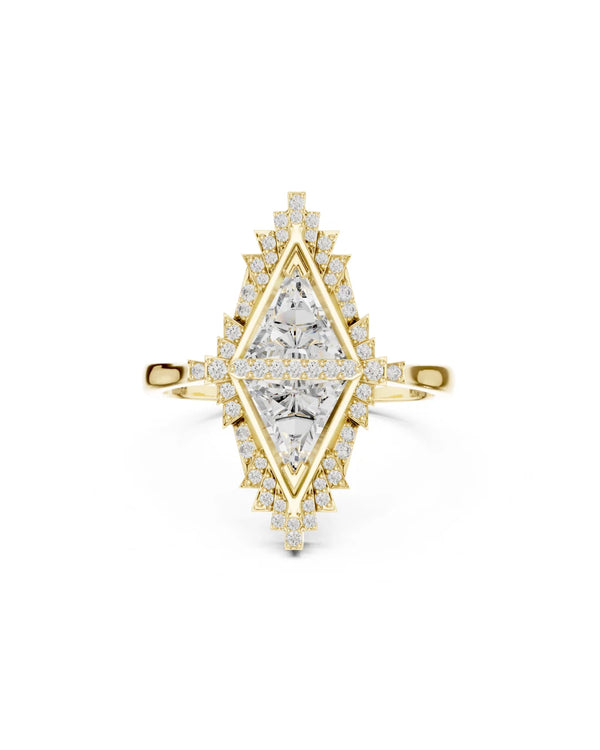18K Yellow Gold Vermeil Orion Mirage Moissanite Cocktail Ring