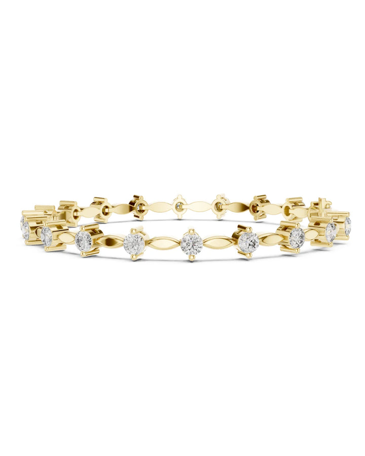 18K Yellow Gold Vermeil Purv PetalLink Moissanite Bracelet