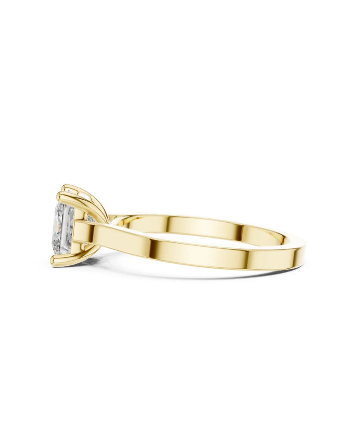 18K Yellow Gold Vermeil Quin Classic Princess Cut Moissanite Solitaire Ring in 925 Sterling Silver by Carat For You