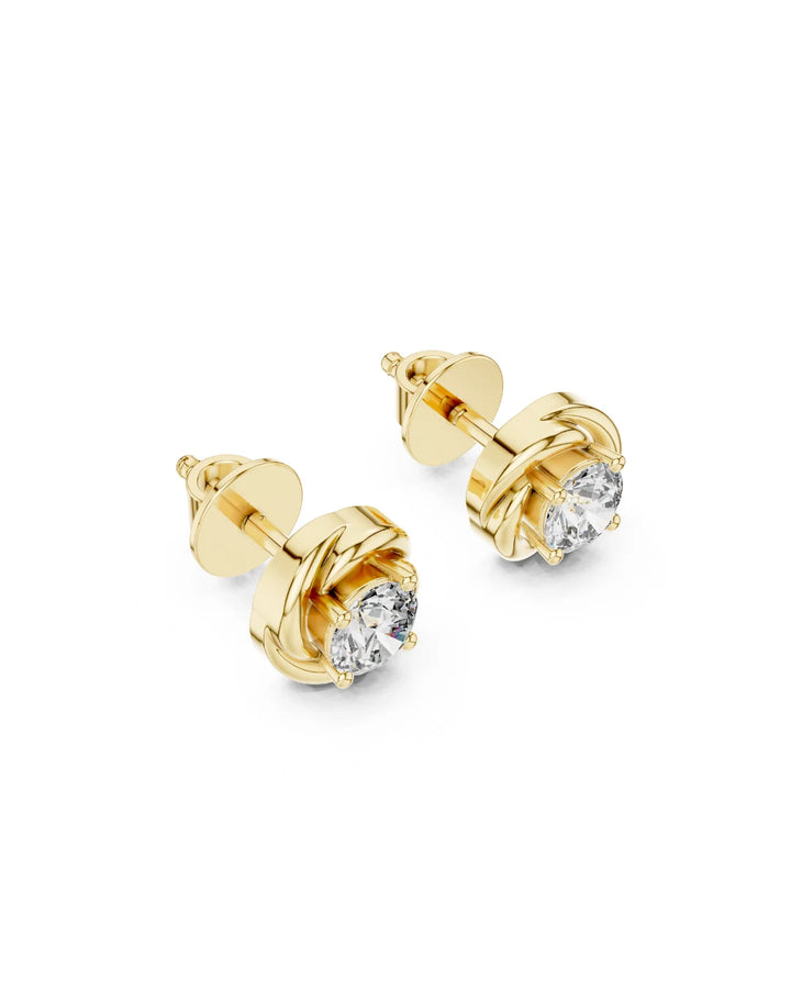 18K Yellow Gold Vermeil Rhea Floral Moissanite Mini Stud Earrings