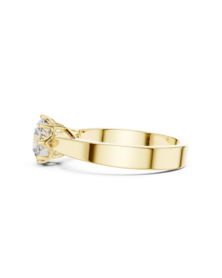 18K Yellow Gold Vermeil Sara Cathedral Shank Moissanite Solitaire Engagement Ring in 925 Sterling Silver by Carat For You