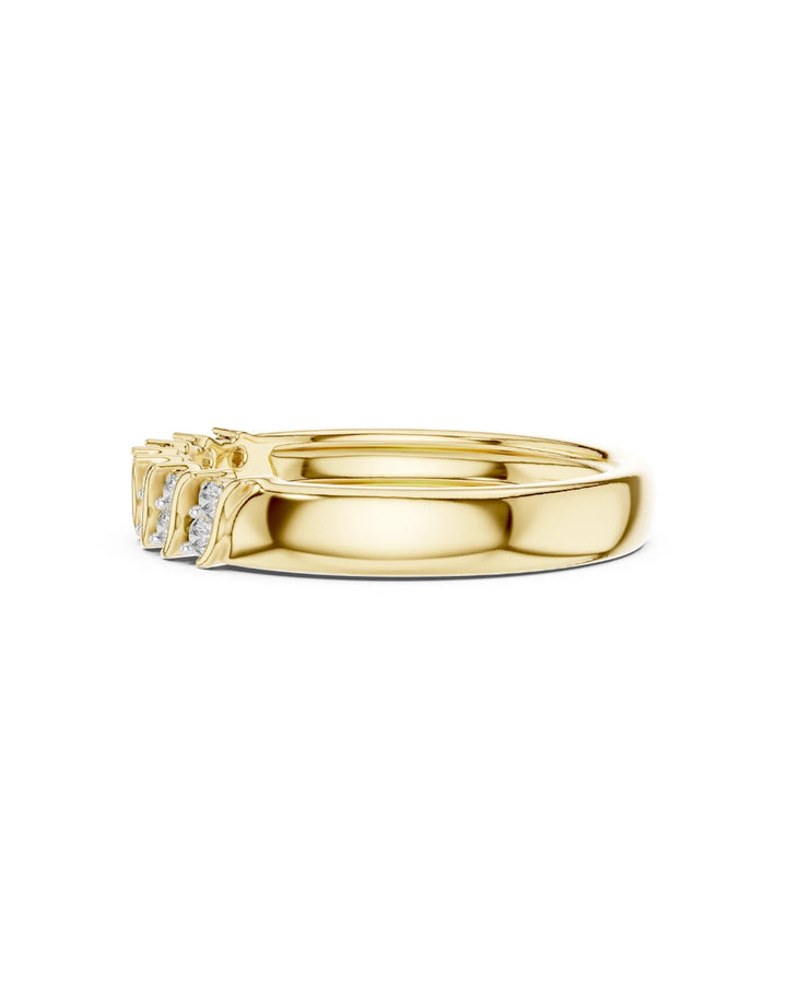 18K Yellow Gold Vermeil Siri Wave Moissanite Ring in 925 Sterling Silver by Carat For You