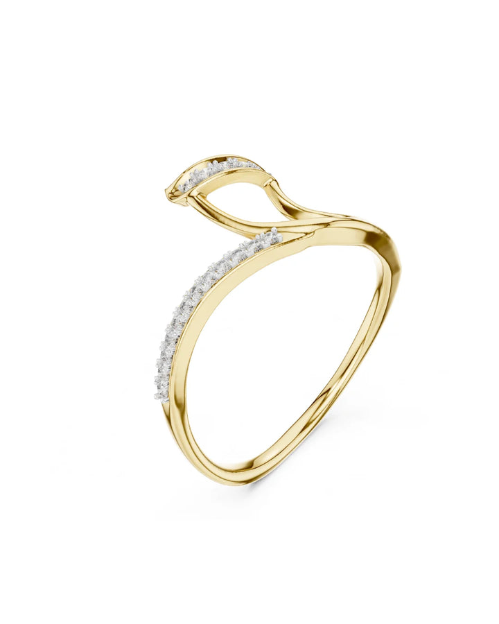 18K Yellow Gold Vermeil Vierra Wrap Unique Moissanite Ring