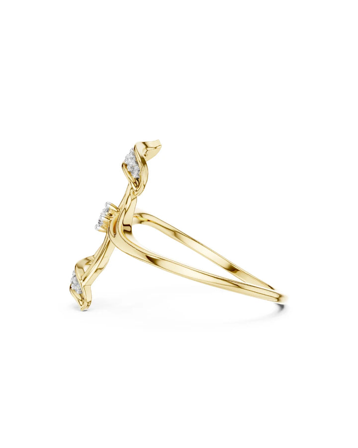 18K Yellow Gold Vermeil Yuvi Petal Grace Moissanite Ring in 925 Sterling Silver