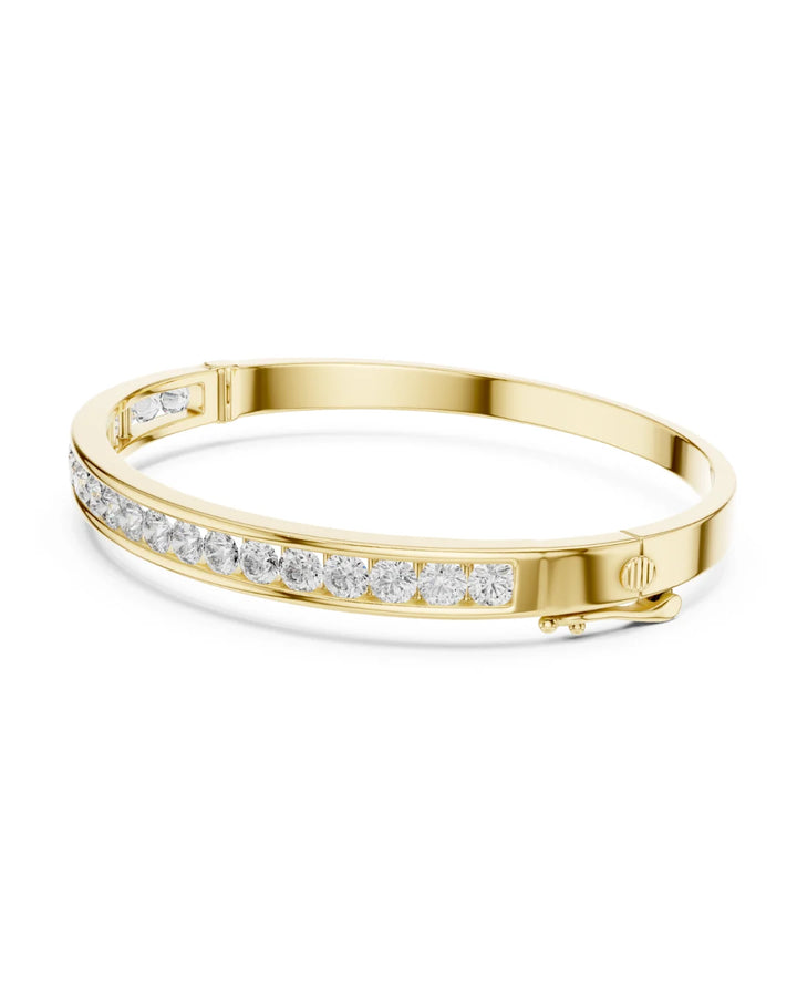 18K Yellow Gold Vermeil Zoey Eternity Moissanite Bangle Bracelet