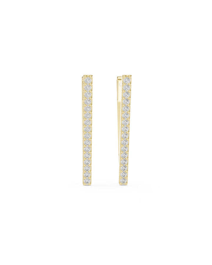 18K Yellow Gold Vermeil Zuri Triangle Moissanite Hoop Earrings in 925 Sterling Silver