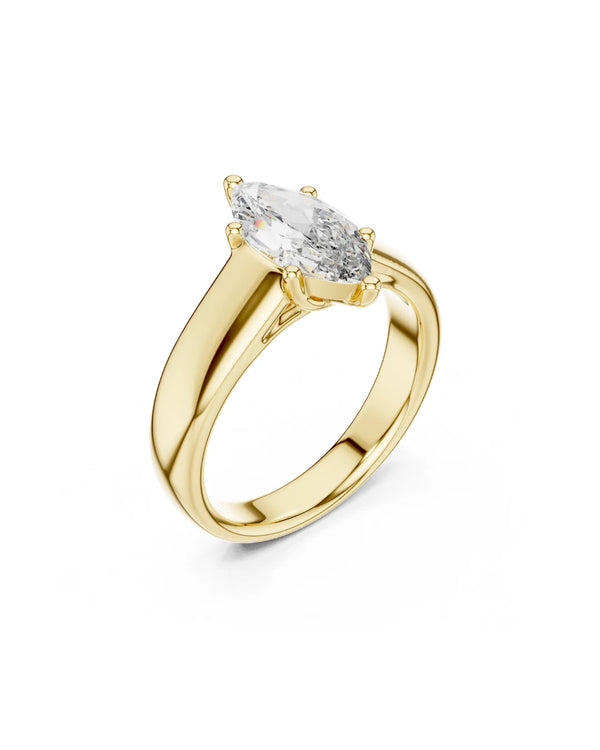 Aster Marquise Moissanite Solitaire Ring