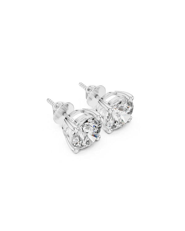8mm Moissanite Solitaire Stud Earrings