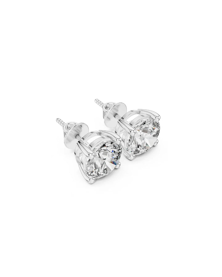 8mm Moissanite Solitaire Stud Earrings