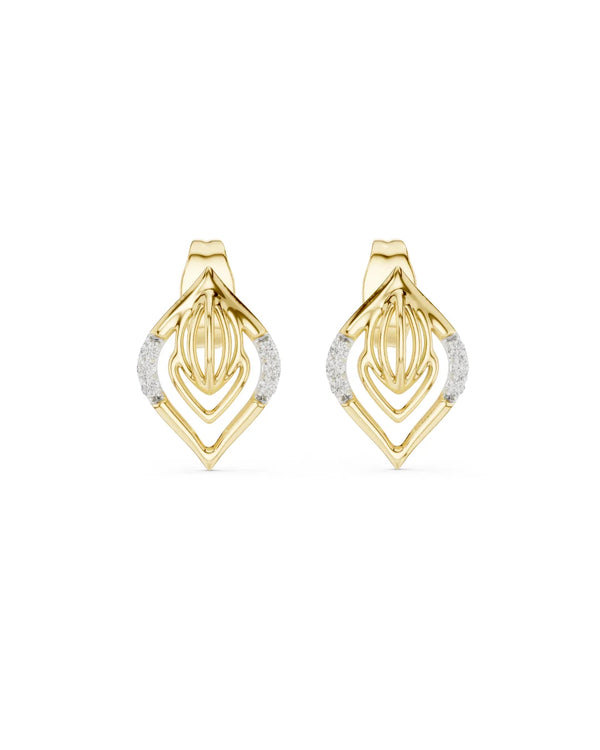Aarvi Lotus Moissanite Stud Earrings
