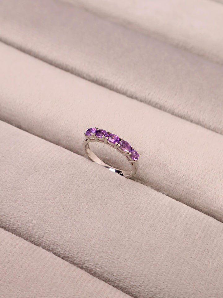 A closeup image of Amethyst Mystic Ring -1 by Carat For You on a grey tray