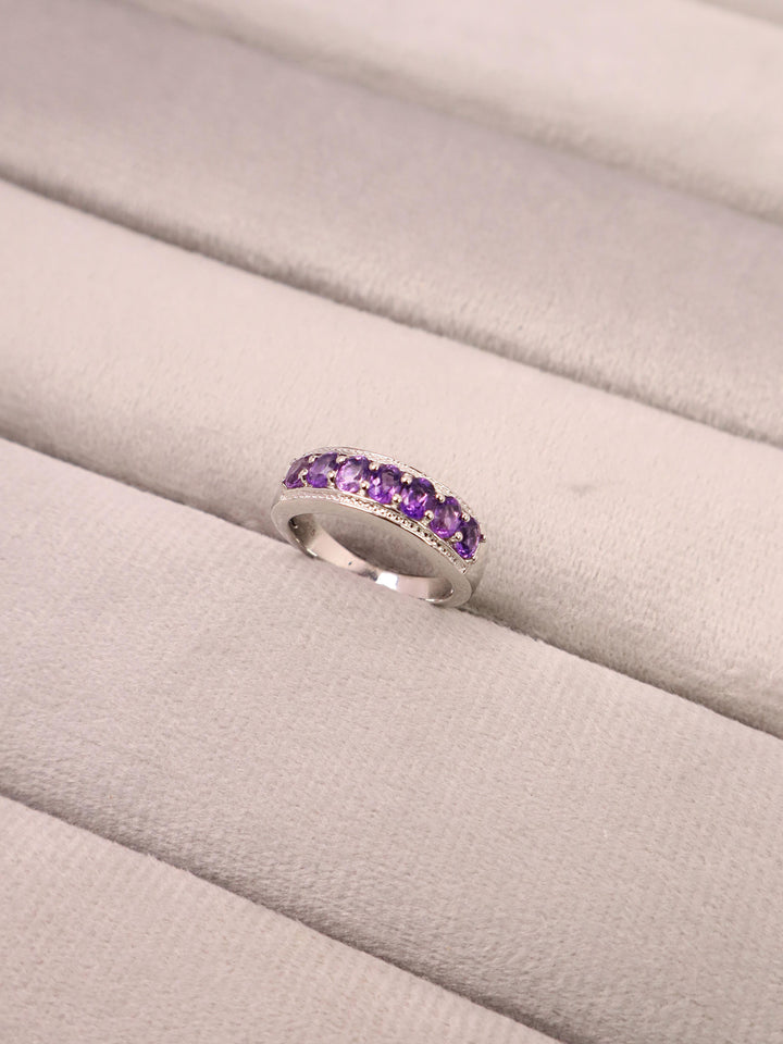 A closeup image of Amethyst Promise Ring -1 by Carat For You on a tray 