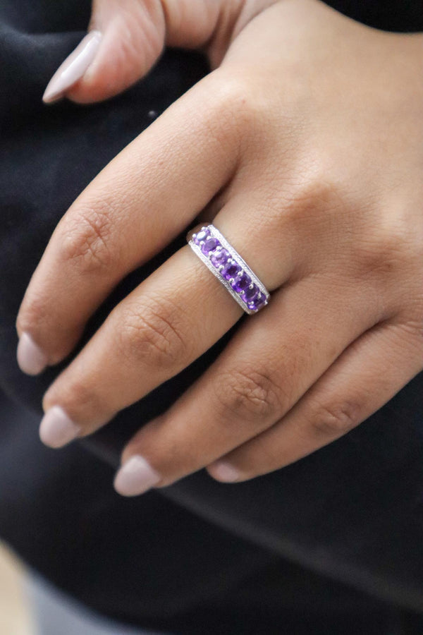 A closeup image of Amethyst Promise Ring -5 by Carat For You 