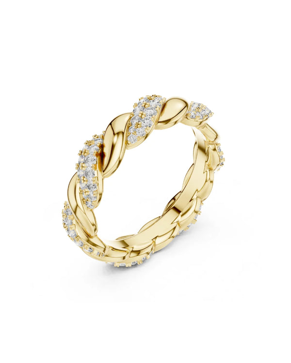 Aurelia Braided Moissanite Eternity Band Ring