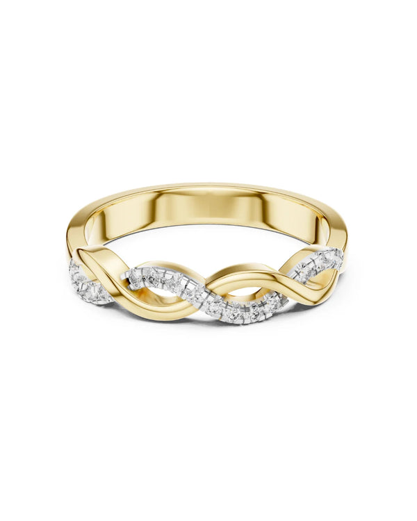 Aurelia Braided Moissanite Half Eternity Band Ring
