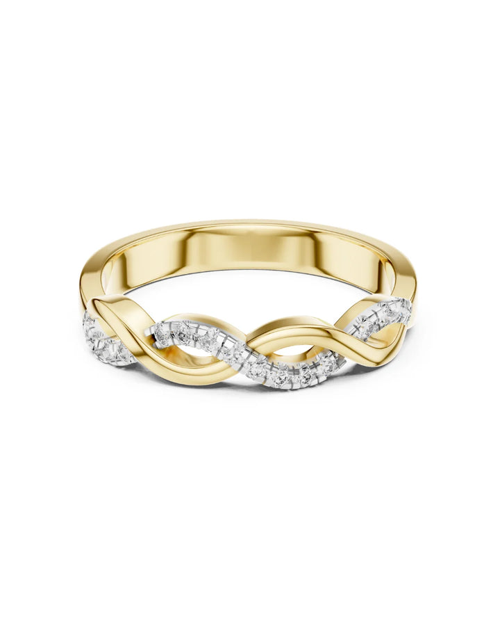 Aurelia Braided Moissanite Half Eternity Band Ring