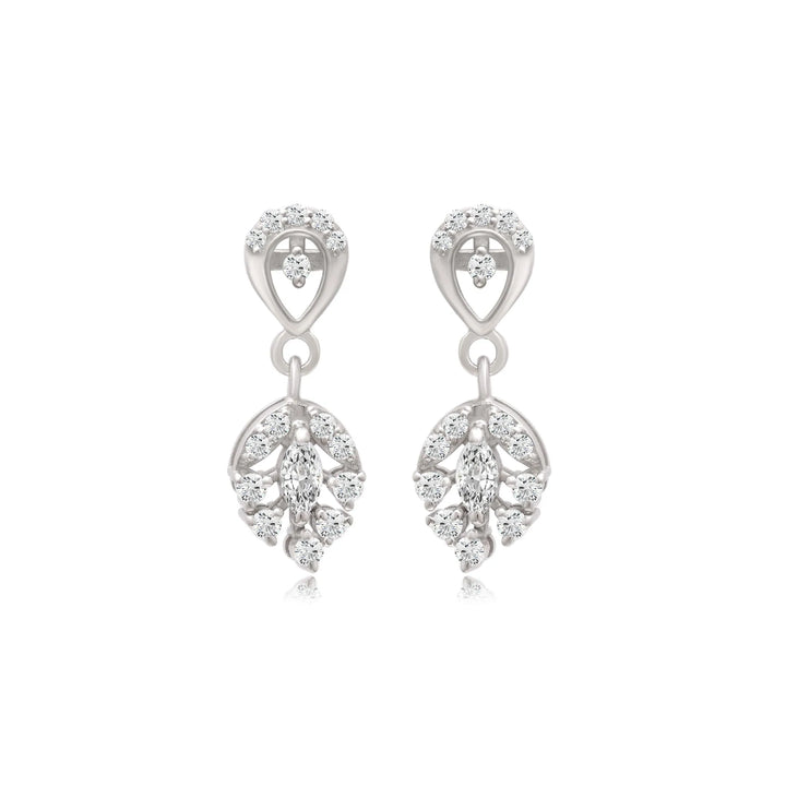 Aurora Charm Moissanite Dangle Drop Earrings in 925 Sterling Silver by Carat For You in Silver