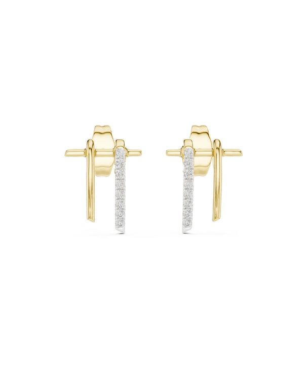 Avery Pave Bar Moissanite Stud Earrings