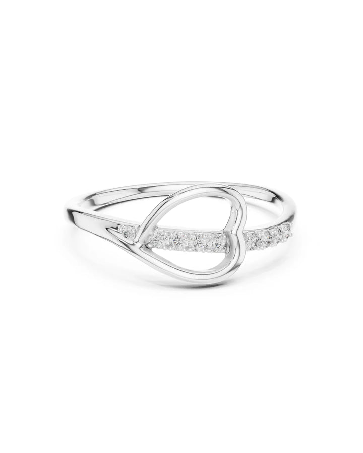 Avi Open Heart Dainty Moissanite Ring