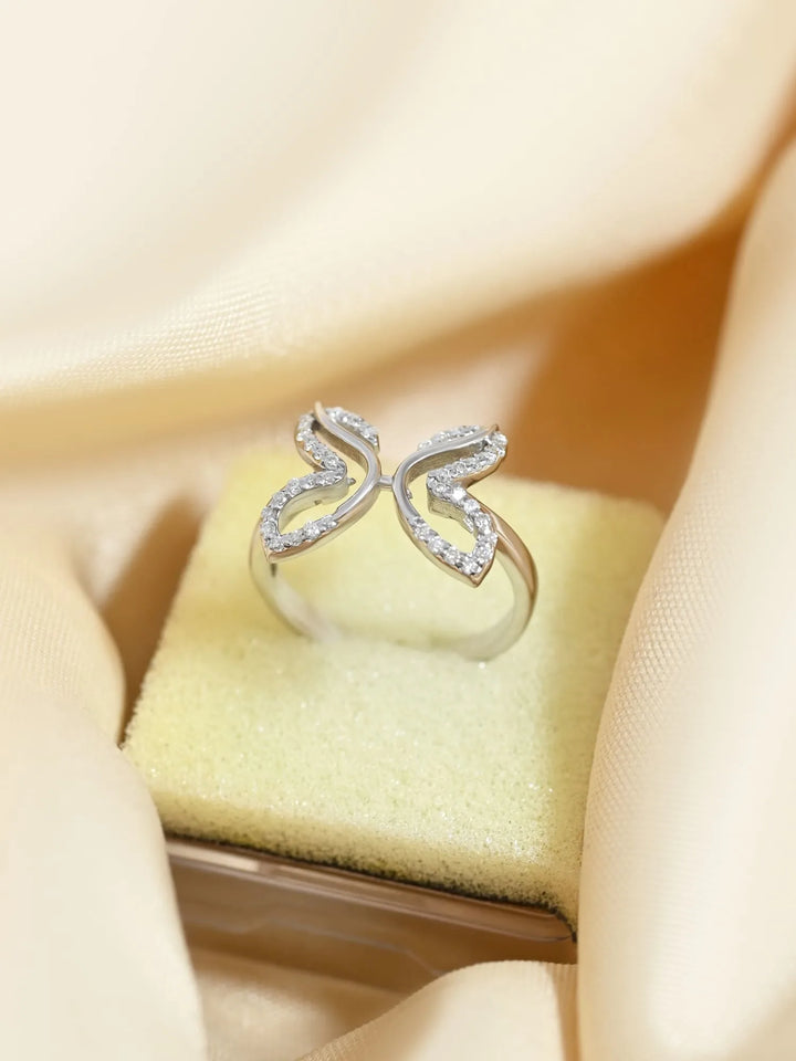 Butterfly Moissanite Statement Ring – 925 Sterling Silver on creative background by Carat For You
