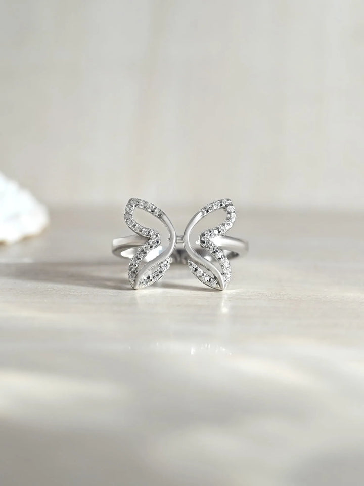 Butterfly Moissanite Statement Ring – 925 Sterling Silver on creative background by Carat For You