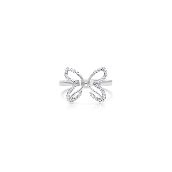Butterfly Moissanite Statement Ring – 925 Sterling Silver on white background by Carat For You