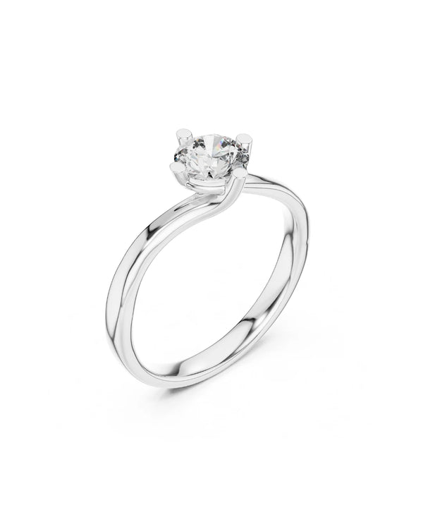Claire Unique Moissanite Solitaire Ring - 925 Sterling Silver