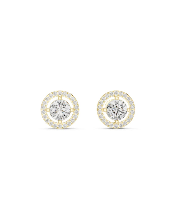 Cora Halo Moissanite Stud Earrings
