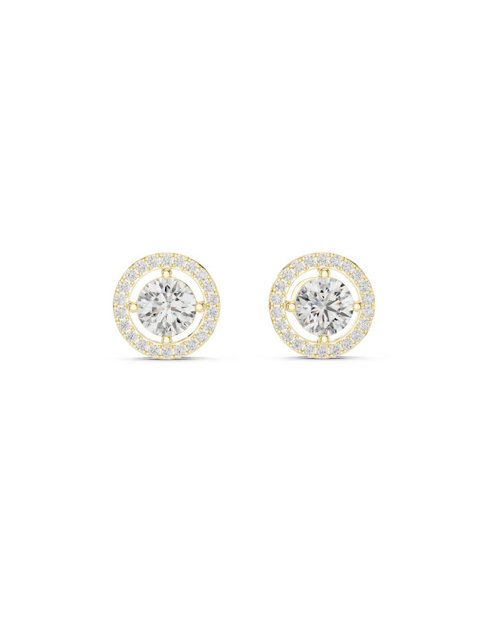 Cora Halo Moissanite Stud Earrings