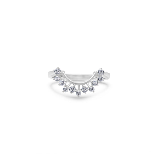 Crescent Arc Moissanite Statement Ring by Carat For You on a white background