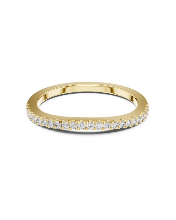 Curved Moissanite Half Eternity Band Ring