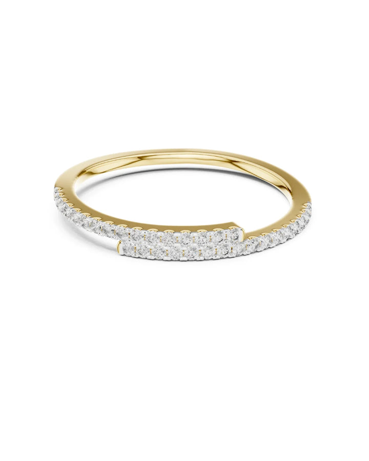 Eden Embrace Moissanite Bypass Dainty Ring