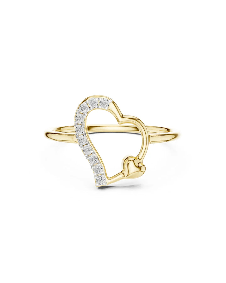 Eira Heart Duo Open Moissanite Ring