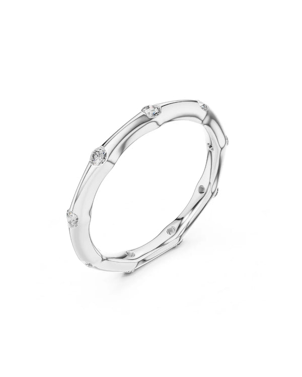 Era Unique Minimalist Moissanite Band Ring - 925 Sterling Silver