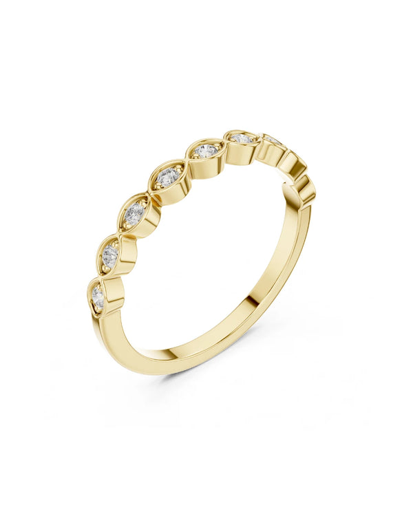 Eterna Marquise Bezel Moissanite Band Ring