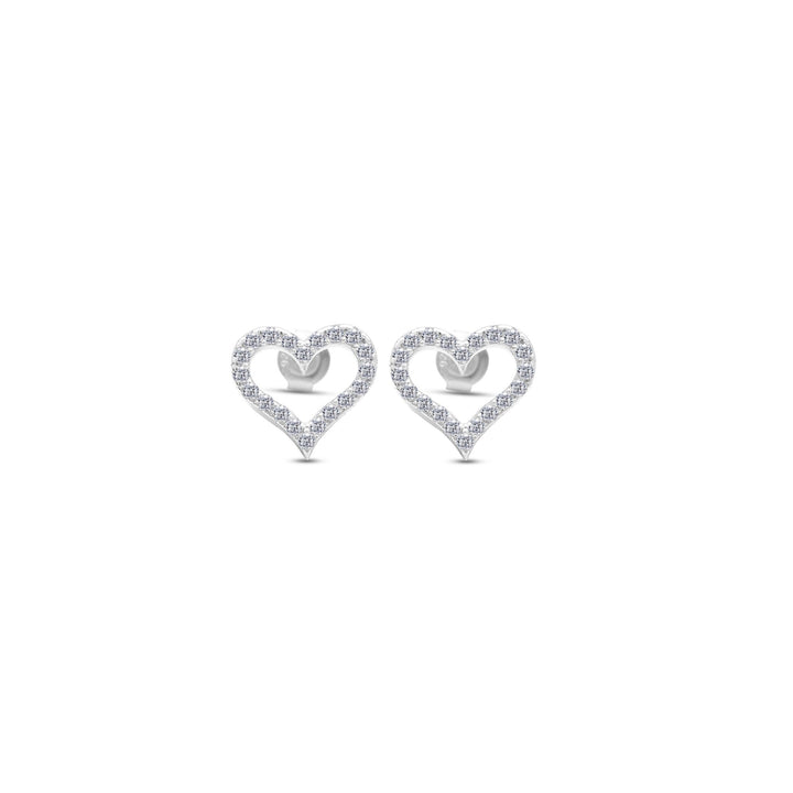 Eternal Sparkle Moissanite Heart Stud Earrings by Carat For You on a white background