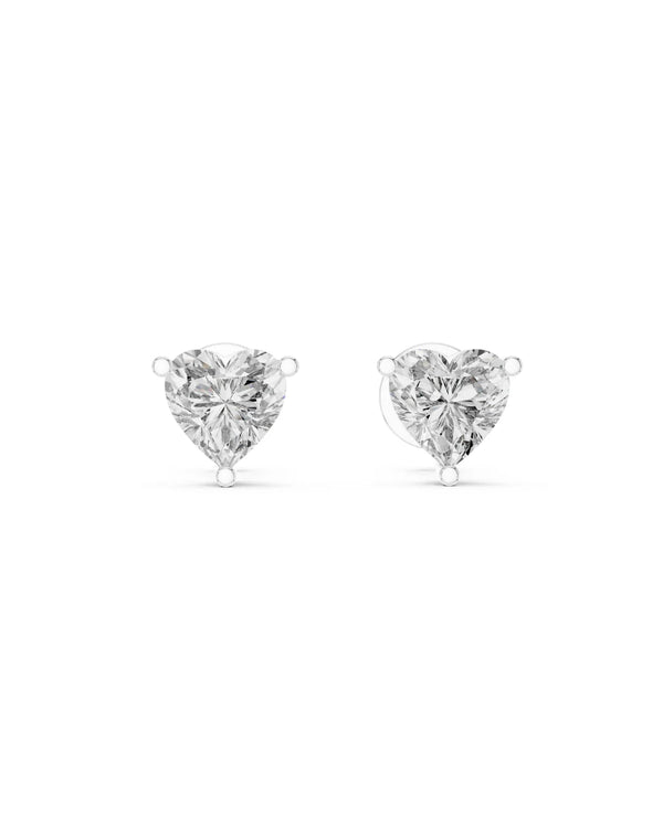 Faye 6mm Heart Moissanite Solitaire Stud Earrings