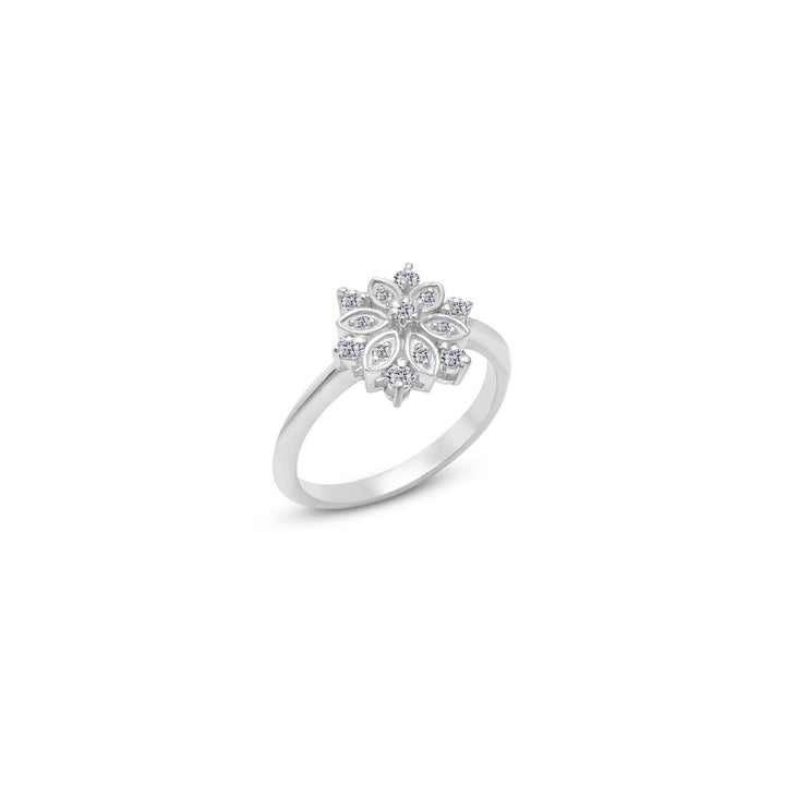 Floral Snowflake Moissanite Statement Ring by Carat For You on White Background