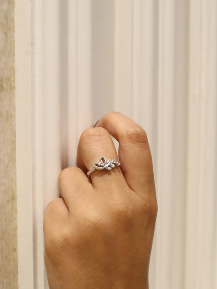 Floral Vine Moissanite Statement Ring
