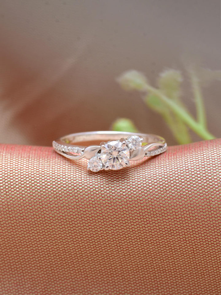 Flower & Leaf Inspired Moissanite Statement Ring by Carat For You