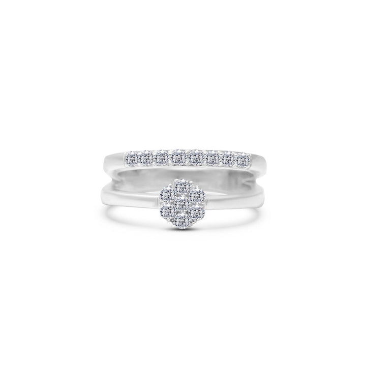 Illusion Dual-Band Cluster Moissanite Ring by Carat For You 