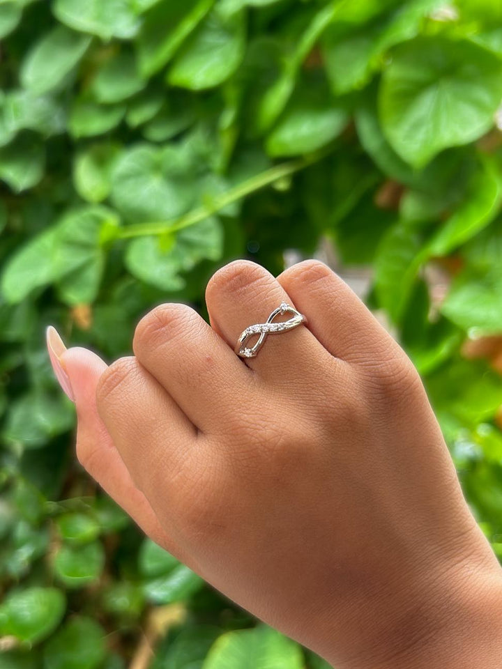 Indian Model wearing Infinity Love Moissanite Ring by carat For you 