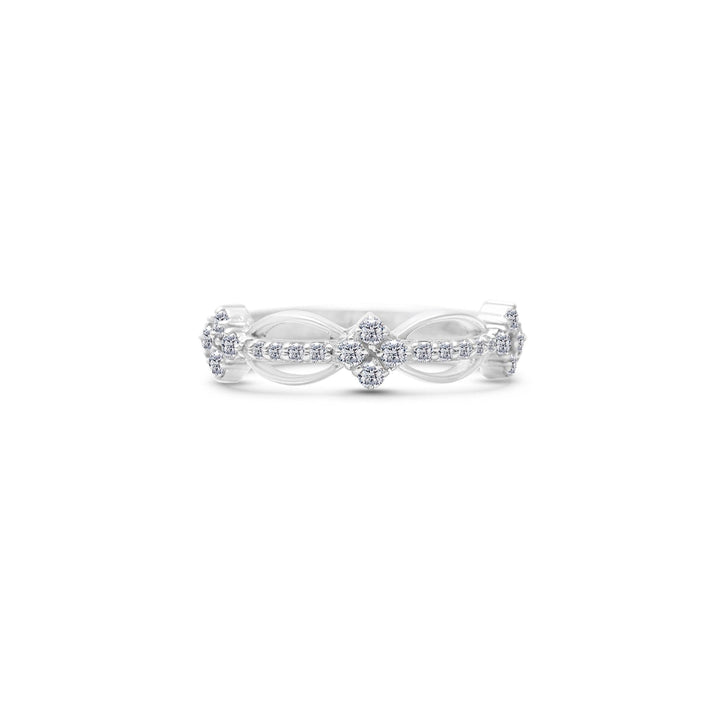 Infinity-Inspired Moissanite Half Eternity Ring by Carat For You on White Background