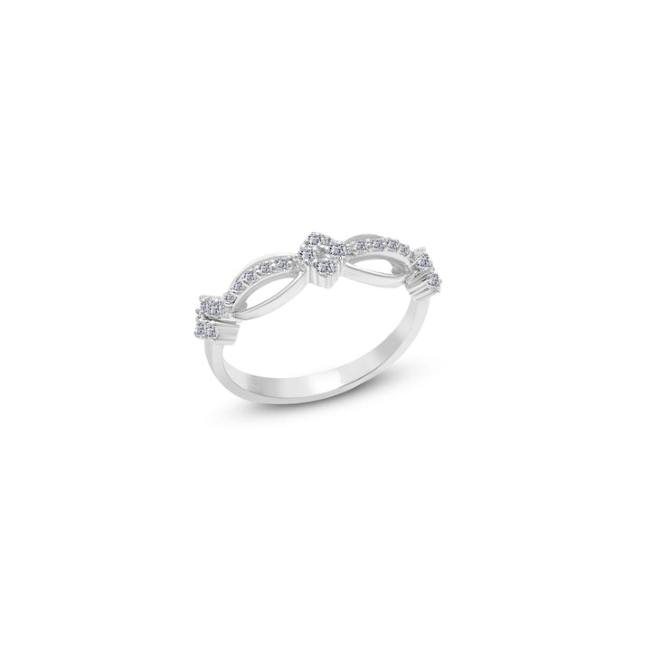 Infinity-Inspired Moissanite Half Eternity Ring by Carat For You on White Background