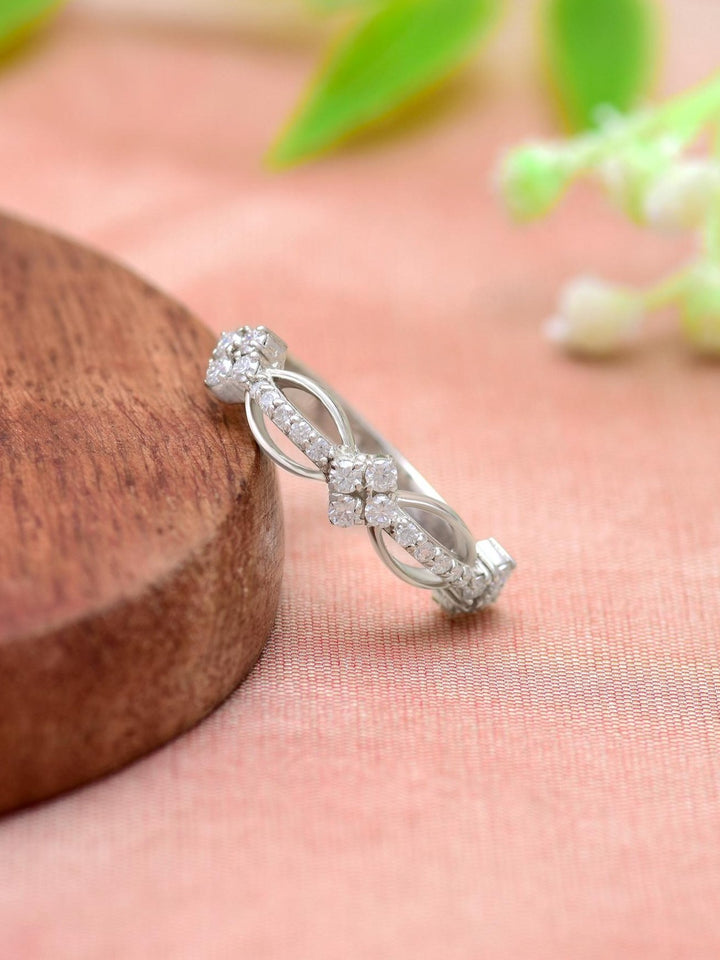  Infinity-Inspired Moissanite Half Eternity Ring by Carat For You on creative background